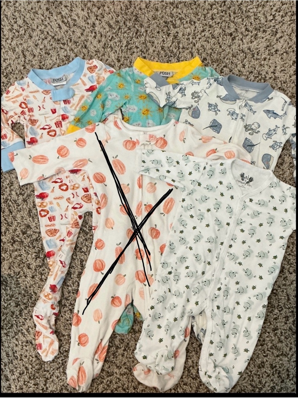 Bundle of 3-6 month Footed One-Piece Pajamas